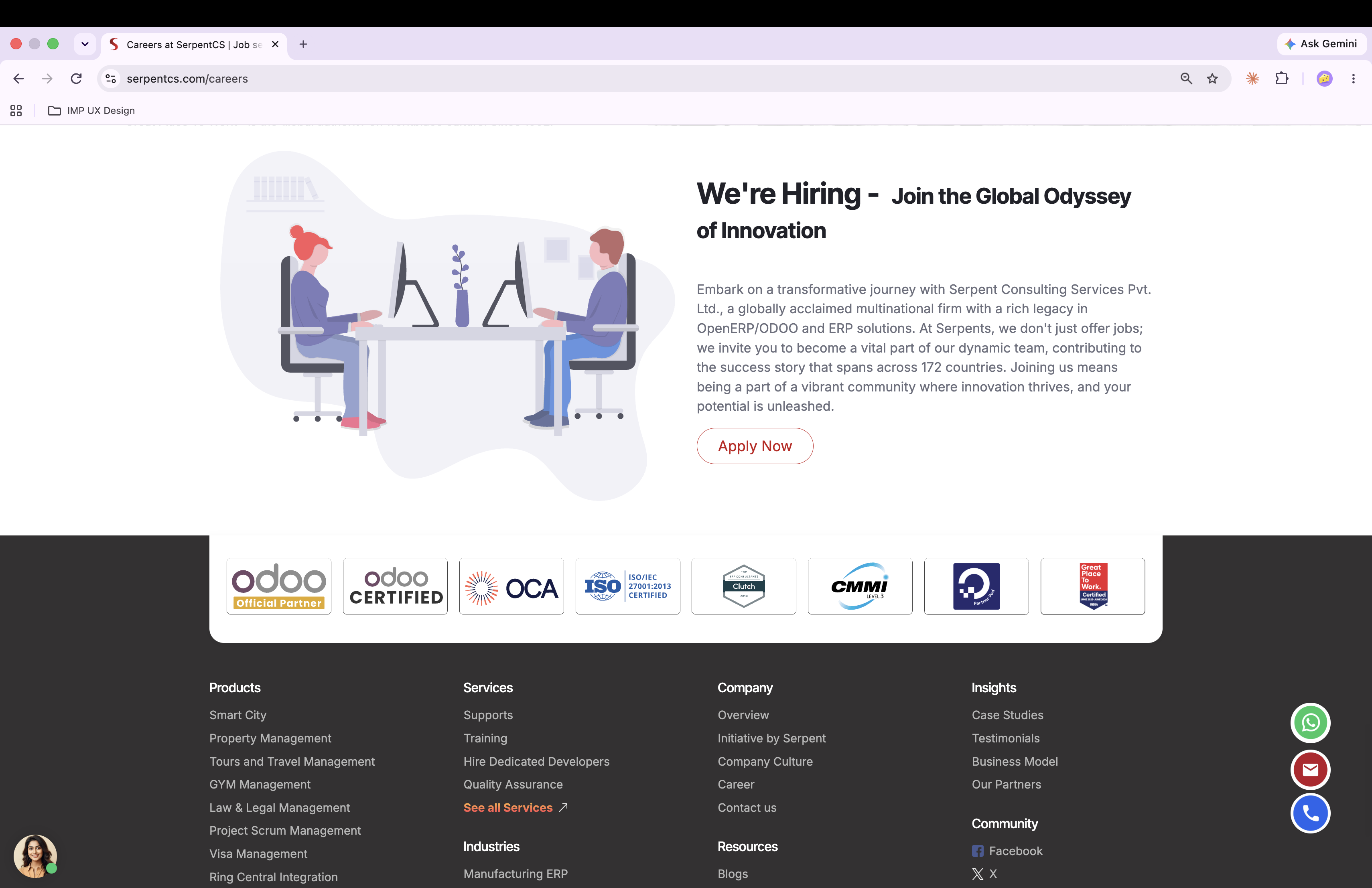 Careers landing page screenshot