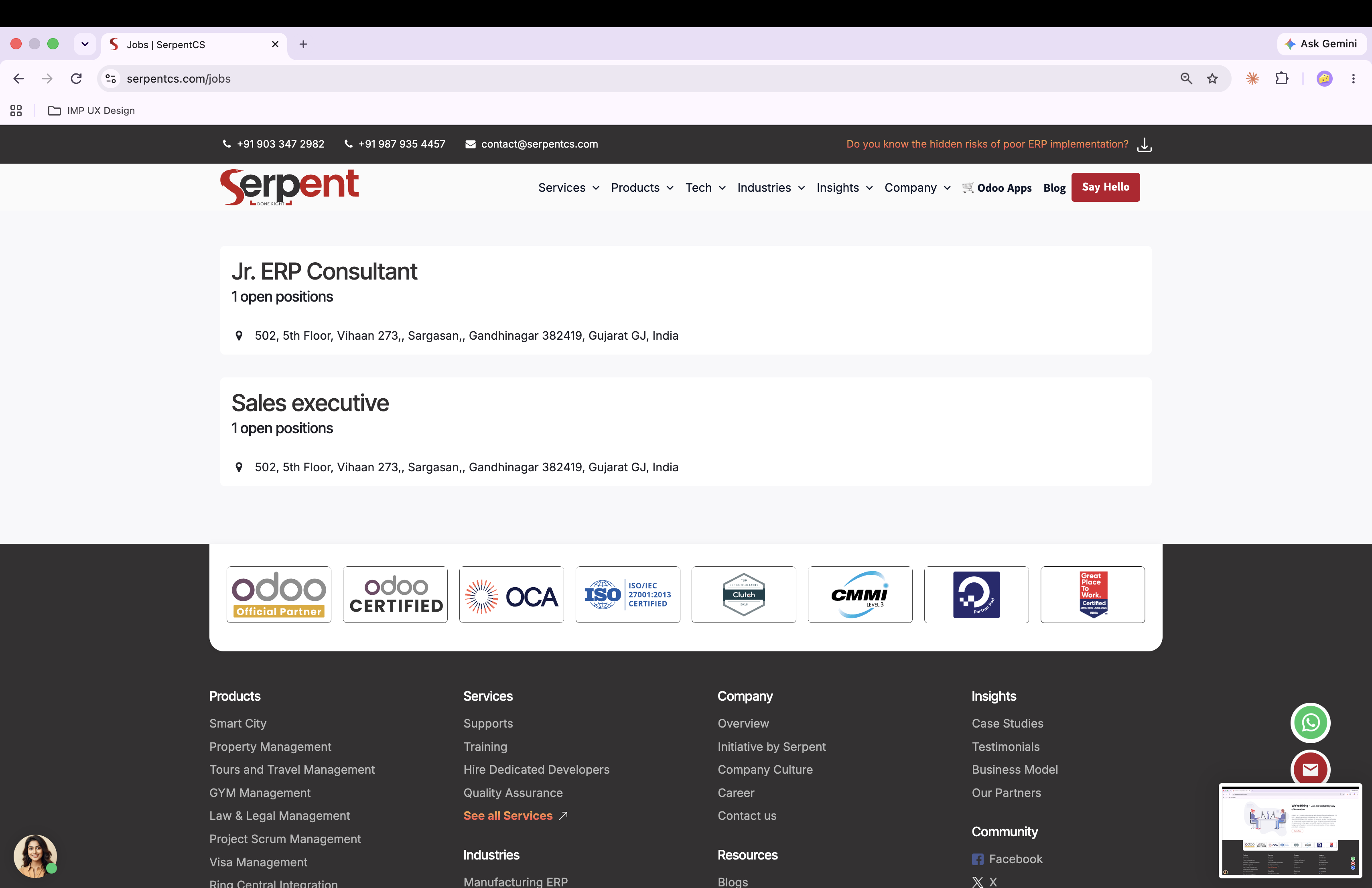 Job listing / description screenshot